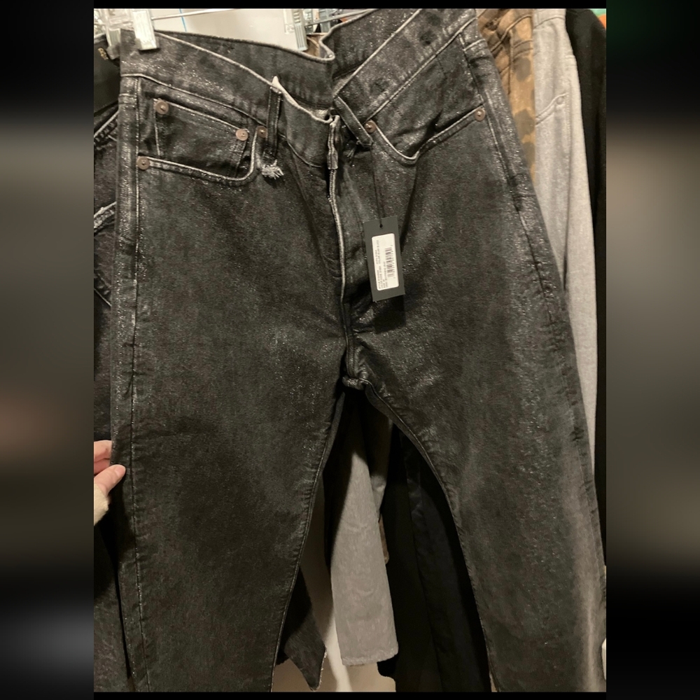 Nwt R13 Women's Boyfriend Glam Black Jeans With Sparkle - Picture 2 of 10